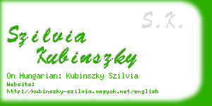 szilvia kubinszky business card